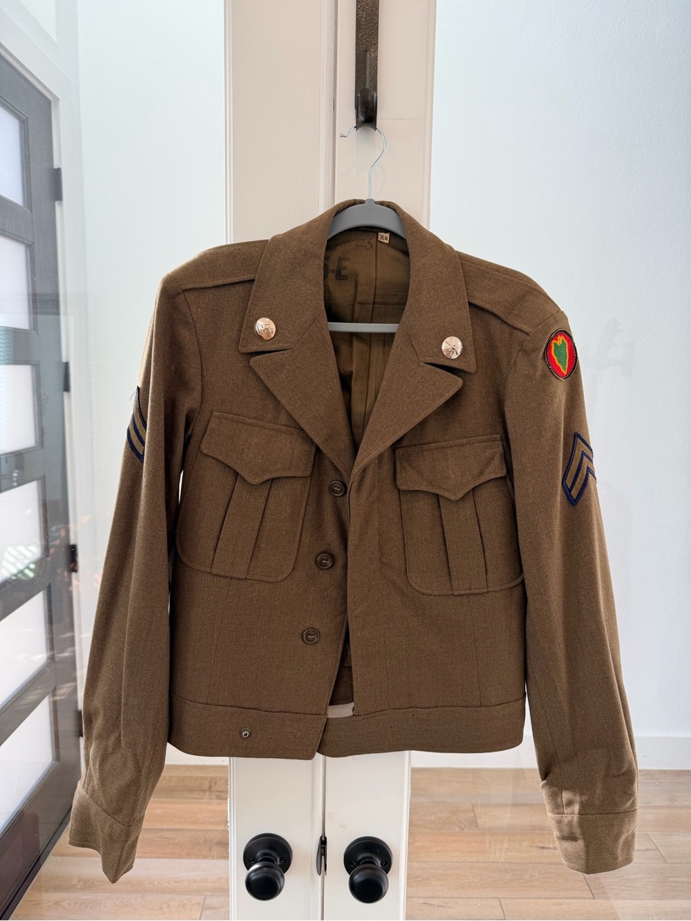 Vintage 40s Men's WWII Wool Army Military Ike Eisenhower Jacket Size S